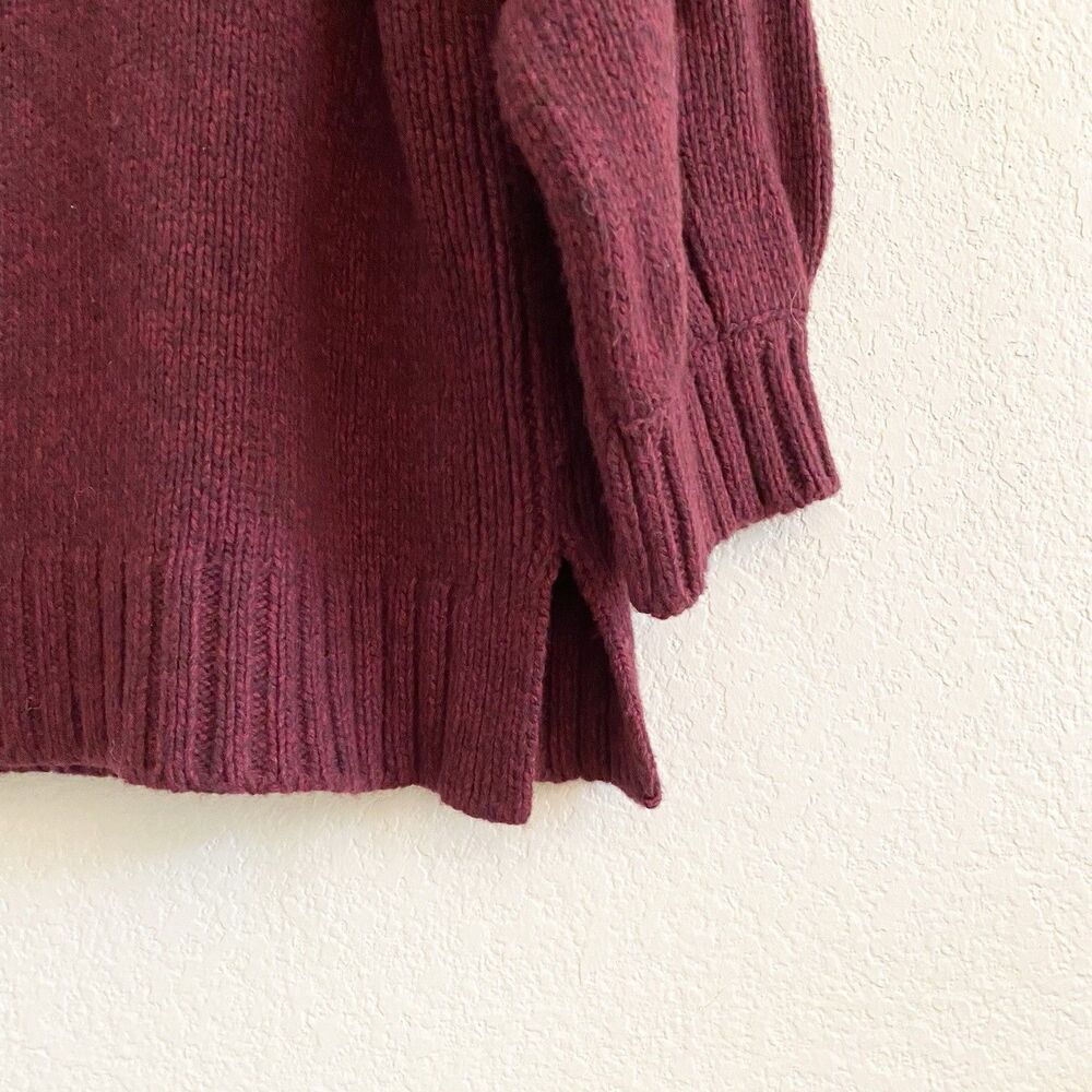 Women's Burgundy Turtleneck Sweater - Picture 12 of 14